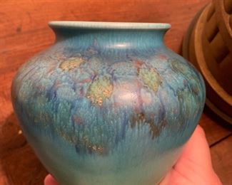 Rookwood vase blue matte glaze