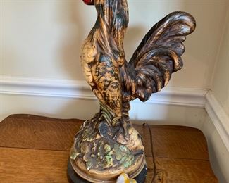 Large rooster lamp