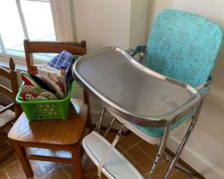 Vintage high chair -turqouise 