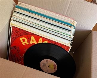 box of vintage kid's records 
