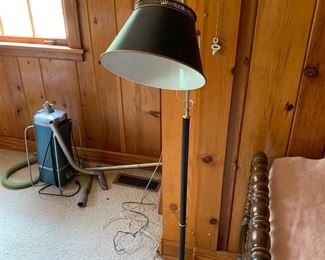One of several vintage lamps. two vintage sweepers
