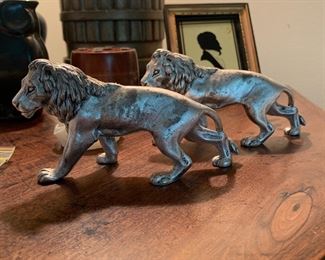 Corzine and Co., pewter lions Italy 