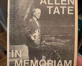 Very Scarce Allen Tate Memorial/Funeral -signed by speakers