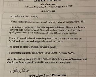 Appraisal for piano #2