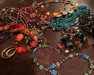 40-50 large necklaces, many Chico’s and other costume jewelry 