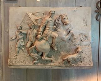 Cyrus Cobb bas relief plaque, c. 1898, Paul Revere