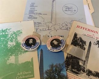 Jefferson Davis monument ephemera