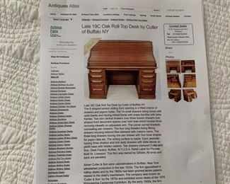 Cutter roll top desk