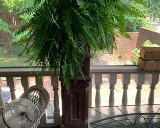 pair of fern stands made from ballustrades 