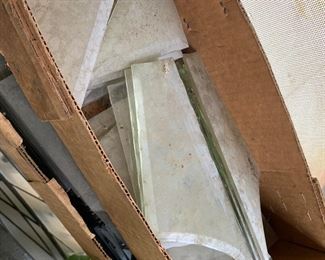 lots of beveled glass pieces from the cathedral of the Incarnation, Nashville