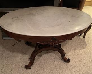 Large oval marble top