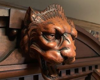 detail of hall bench