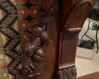 detail of hall bench