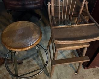 high chair, industrial stool