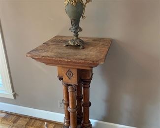 massive pedestal with 19th century ewer