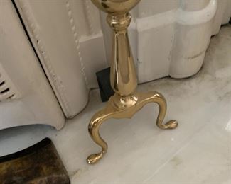 Pair of of brass andirons