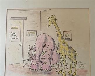 Ear, nose and throat original illustration