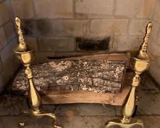 pair of brass andiorns