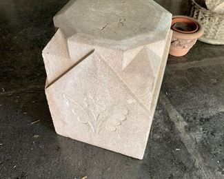 carved limestone block