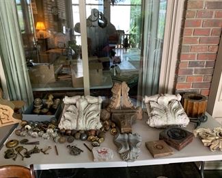 architectural pieces, brass hardware