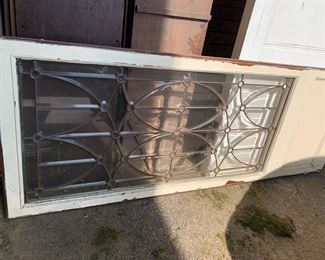 Beveled glass side lights from former John Cheek House on Woodmont