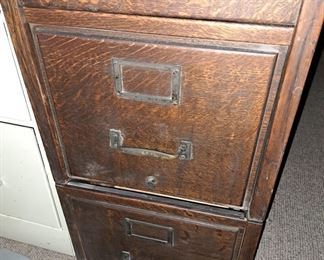 Antiques!! 2 pcs. antique oak file cabinet