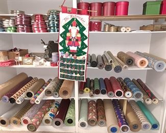 Large selection of gift wrap, wrapping paper, ribbons and bows