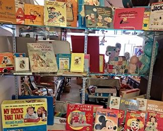 Large selection of vintage children's books and coloring books