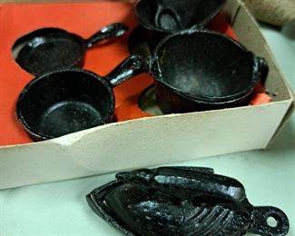 Salesman samples cast iron stove top accessories 