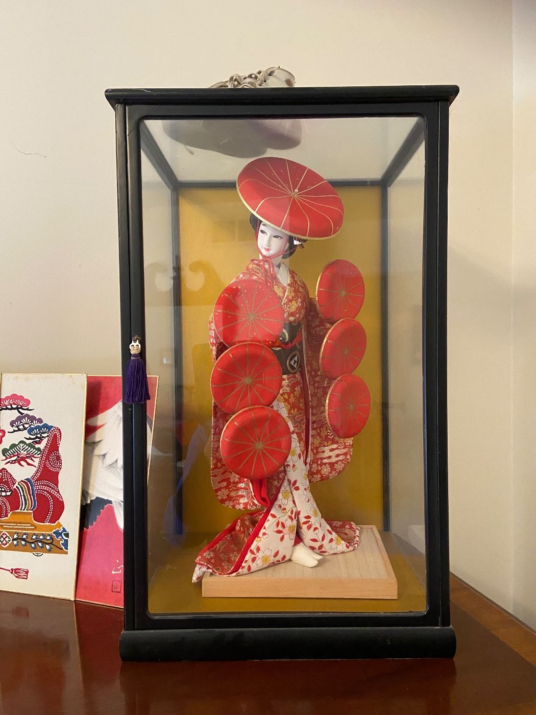 Japanese Geisha porcelain doll in case.  There are several other beautiful geisha girls along with a variety of other oriental treasures throughout the house.  And of course we are loaded with households, furniture, appliances and lots of other great stuff. 