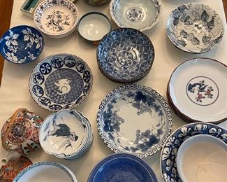 A small portion of the blue oriental dish collection