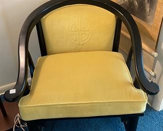 Century chair company brushed corduroy velvet gold Ming Style Lounge Club Chair