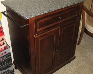Kitchen island on wheels with marble top