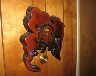 log slab cloch with owl