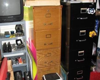 File cabinets and office supplies