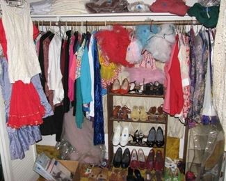 There is a large amount of vintage clothing