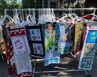 Musical instruments on fabric, mermaids, preschool alphabet letters, 