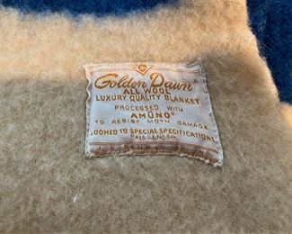 VINTAGE NEW GOLDEN DAWN ALL WOOL LUXURY QUALITY BLANKET NEVER USED AND IS FULL SIZE.