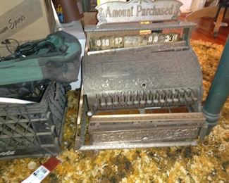 Rare cash register with gold safe in drawer needs assembly