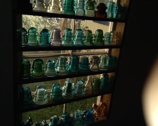 Collection of over 200 glass insulators