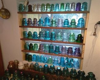 Collection of over 200 glass insulators
