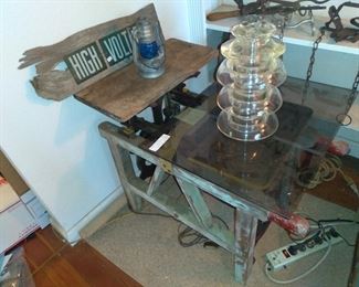 Rare 1880 wood & iron hay bale scale