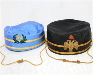 2 Very Rare Free Mason Ceremonial Hats