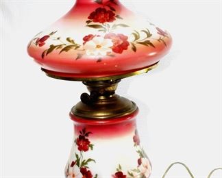 Hand Painted Converted 1800's Oil Lamp, Gorgeous!!