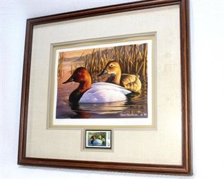 Signed/No. Jim Hautman 1988 Federal Duck Stamp Art w/900 Stamp 900/1990 Ed