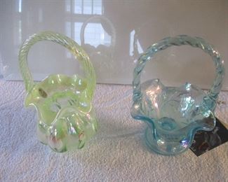 Fenton glass baskets