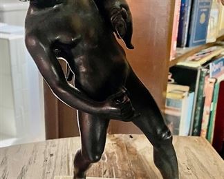 Vintage Bronze Satyr Statue 9.5"