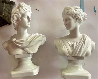Pr. of Grecian Busts - Artemis Diana & Apollo