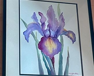 Elizabeth Gleckler Original Iris Watercolor 