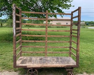 Early Industrial factory wooden cart 